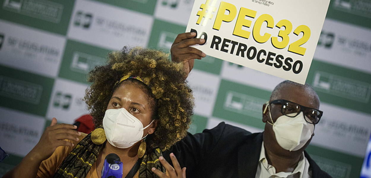 Manifestação de servidores contra a reforma administrativa