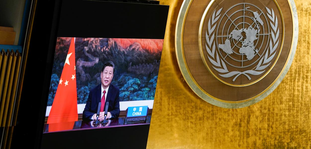 Discurso em vídeo do presidente chinês, Xi Jinping, durante Assembleia-Geral da ONU21/09/2021