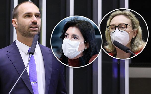 Eduardo Bolsonaro, Simone Tebet e Maria do Rosário