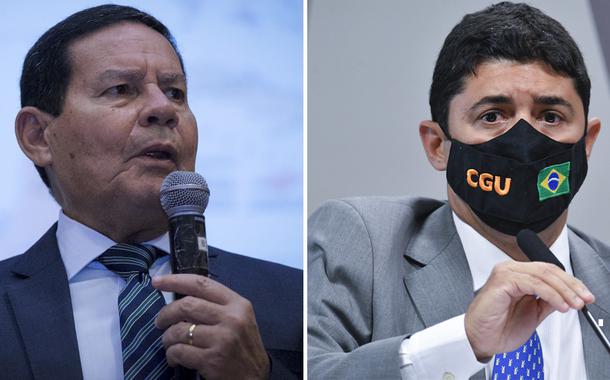 Vice-presidente Hamilton Mourão e o ministro da CGU Wagner Rosário