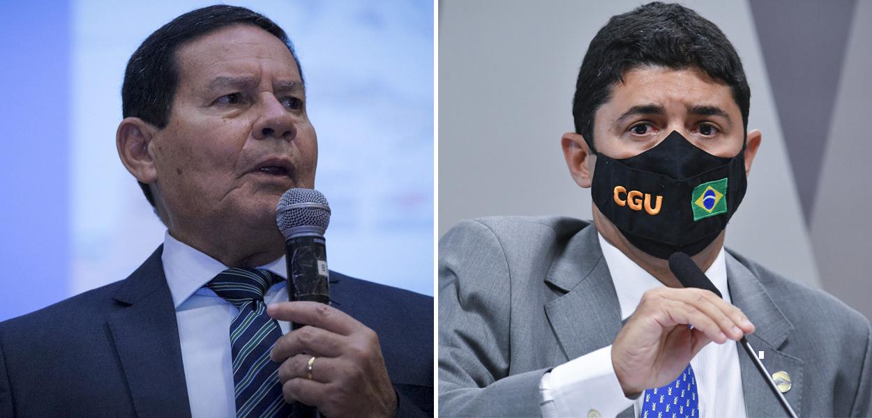 Vice-presidente Hamilton Mourão e o ministro da CGU Wagner Rosário