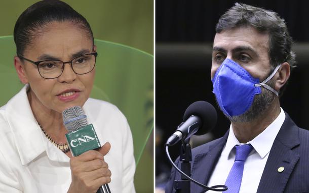 Marina Silva e o deputado federal Marcelo Freixo