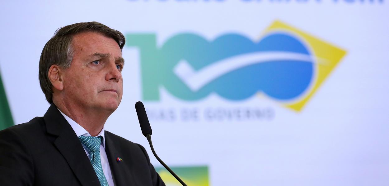 Jair Bolsonaro durante cerimônia dos mil dias de governo