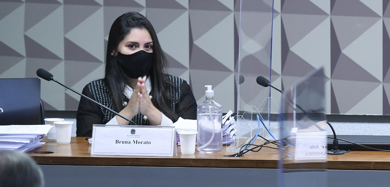 Bruna Morato em depoimento à CPI da Covid no Senado