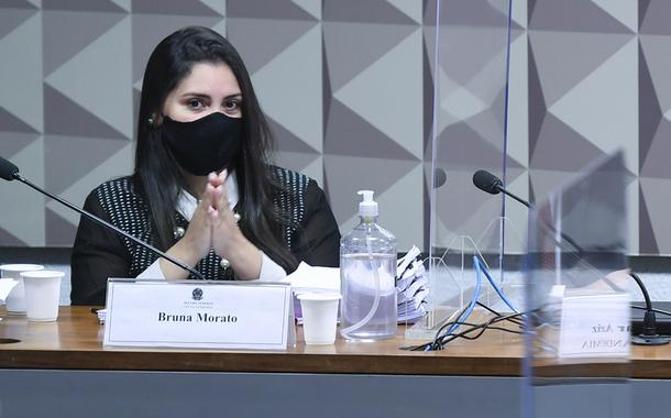 Bruna Morato em depoimento à CPI da Covid no Senado