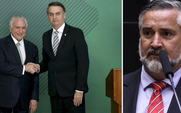 Michel Temer, Jair Bolsonaro e Paulo Pimenta