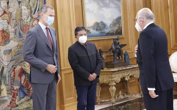 David Choquehuanca com o rei da Espanha, Felipe VI