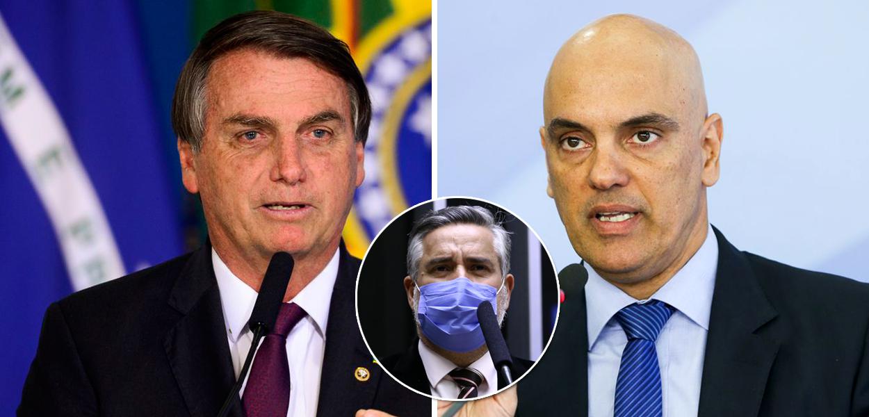 Jair Bolsonaro, Paulo Pimenta e Alexandre de Moraes