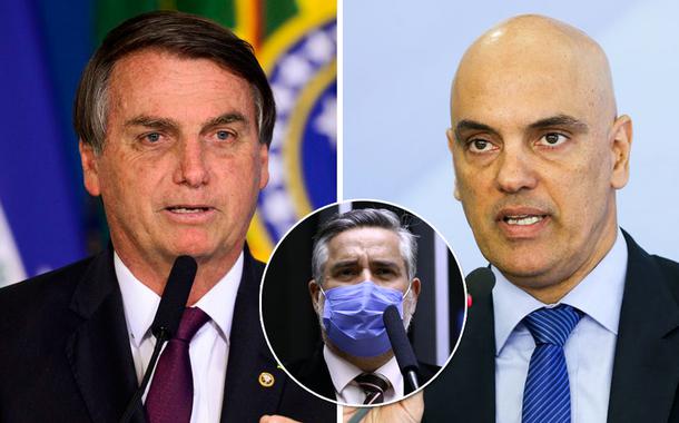 Jair Bolsonaro, Paulo Pimenta e Alexandre de Moraes