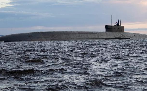 Submarino nuclear Knyaz Vladimir, na base naval de Severodvinsk