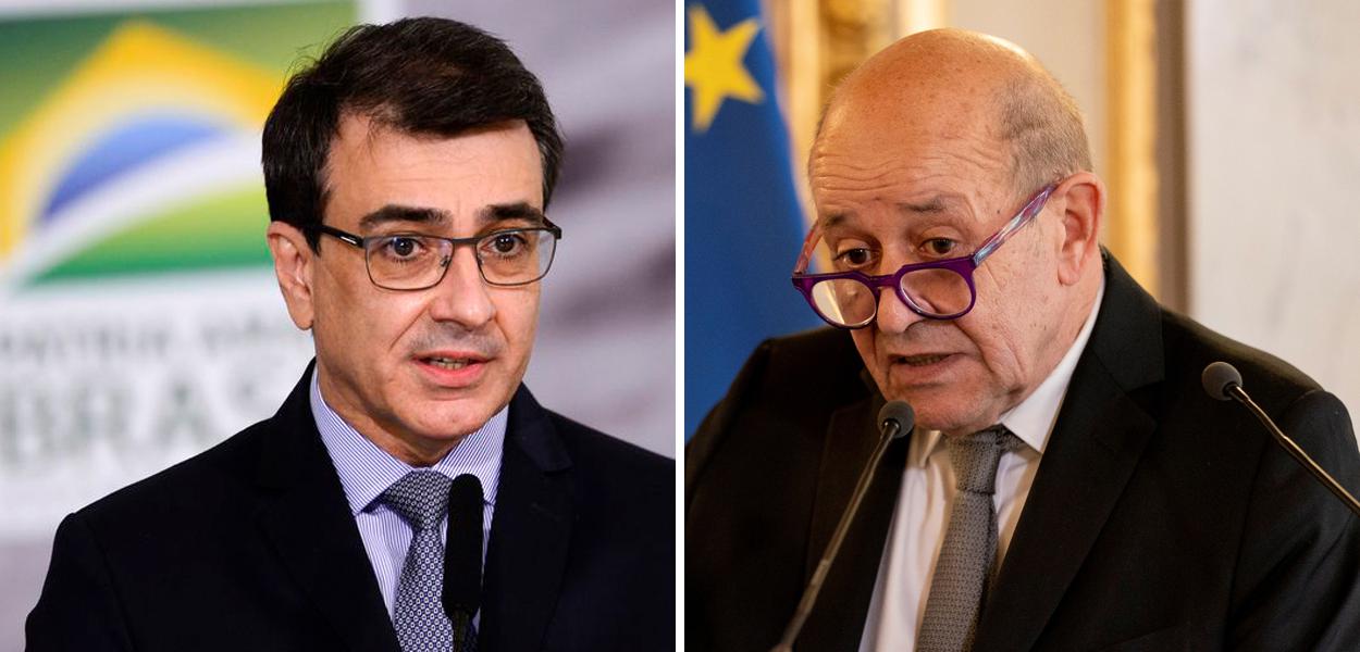 Carlos França e Jean-Yves Le Drian