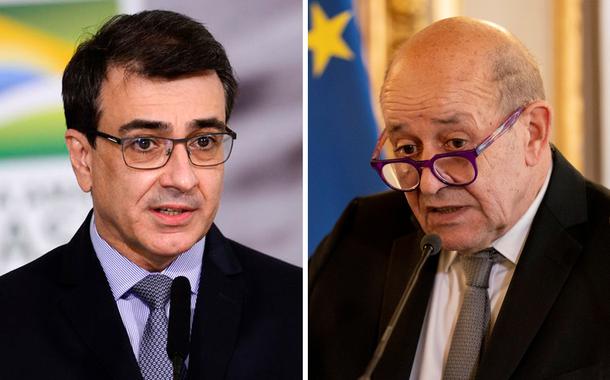 Carlos França e Jean-Yves Le Drian