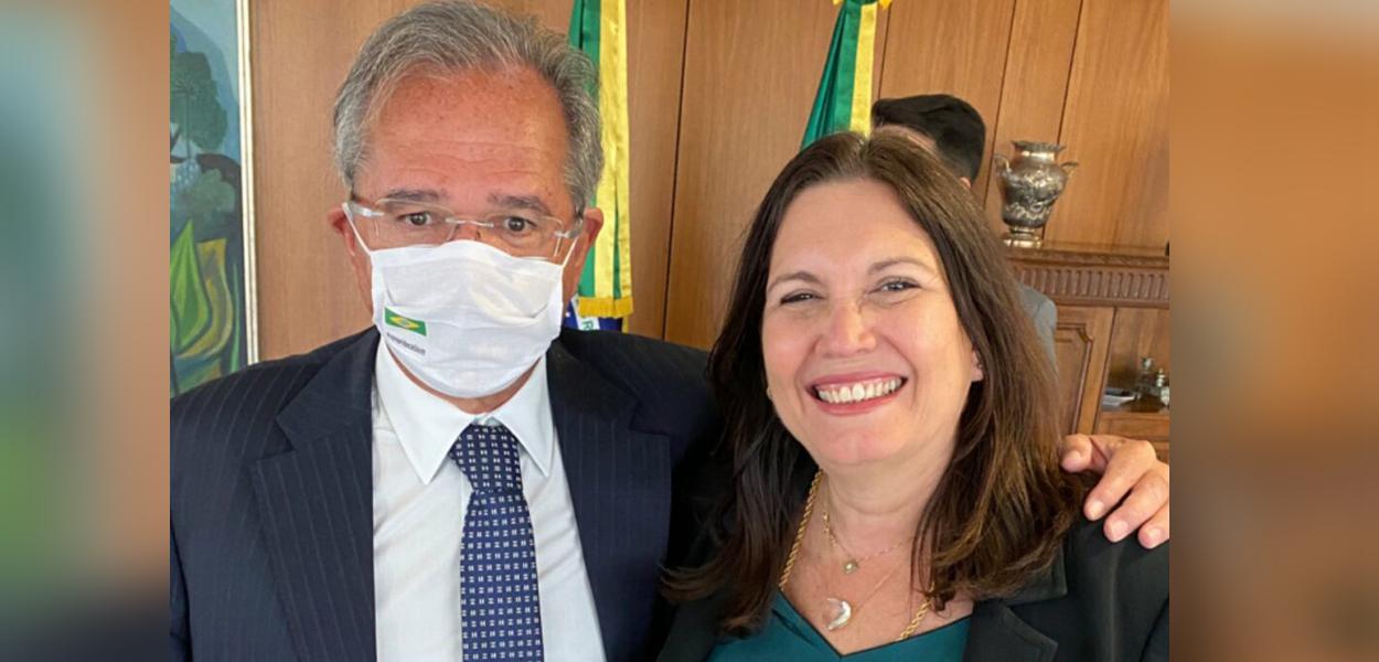 Paulo Guedes e Bia Kicis