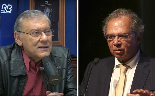 Jornalista Milton Neves e o ministro da Economia, Paulo Guedes