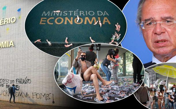 Ato do MST contra Paulo Guedes, em Brasília