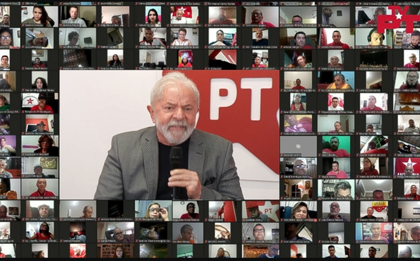 Lula com dirigentes do PT