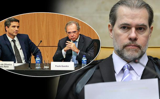 Presidente do Banco Central, Roberto Campos Neto, o ministro da Economia, Paulo Guedes, e o ministro do STF Dias Toffoli