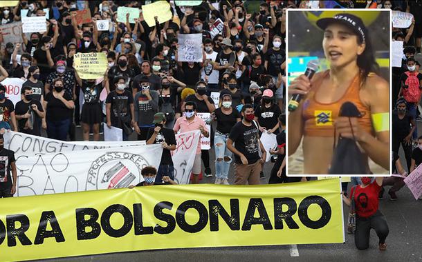 Ato pelo impeachment de Jair Bolsonaro e a jogadora de vôlei Carol Solberg