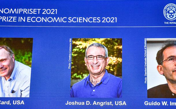 Anúncio dos vencedores do Prêmio Nobel de Economia de 2021. 11/10/2021