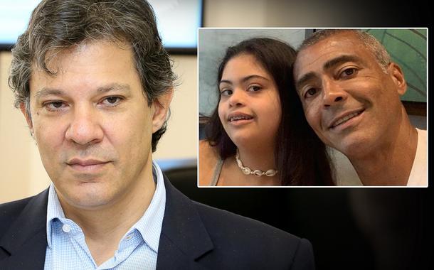 Fernando Haddad e o senador Romário com a filha dele