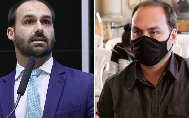 Eduardo Bolsonaro, conhecido como o 03, e Carlos Bolsonaro, o 02