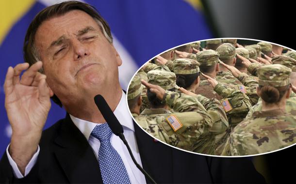 Bolsonaro e militares dos Estados Unidos