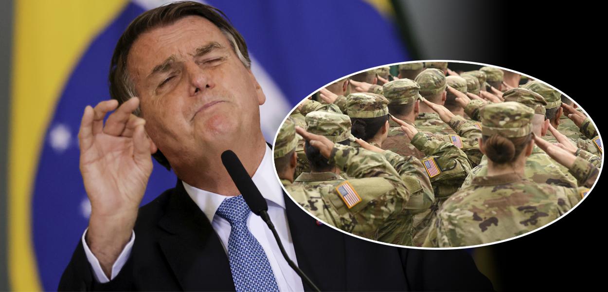 Bolsonaro e militares dos Estados Unidos