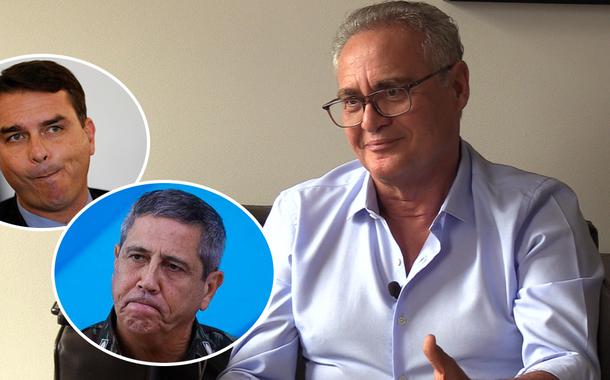 Renan Calheiros, Flávio Bolsonaro e Braga Netto