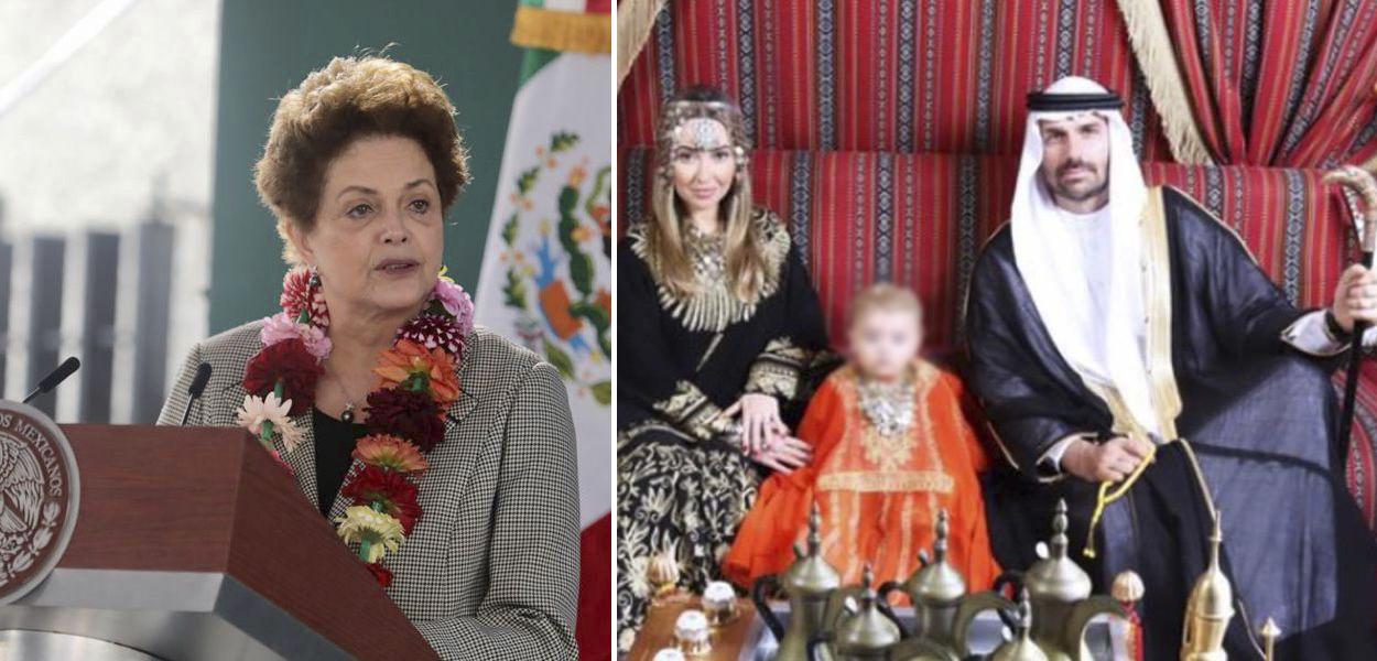 Dilma e Eduardo Bolsonaro com a família em Dubai