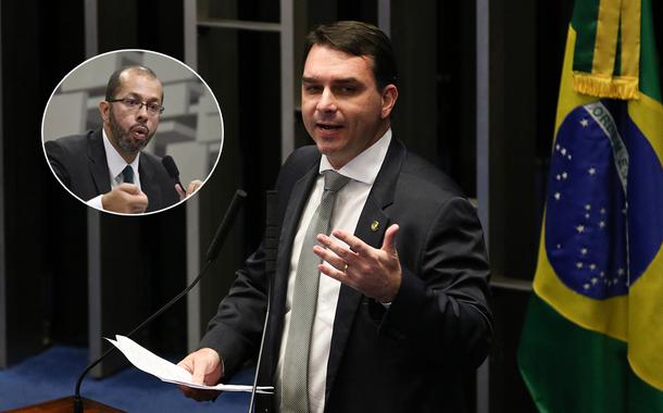 Presidente do Cade, Alexandre Cordeiro, e o senador Flávio Bolsonaro