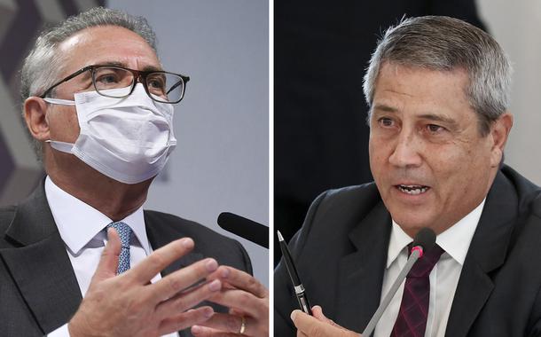 Senador Renan Calheiros e o ministro da Defesa, Walter Braga Neto