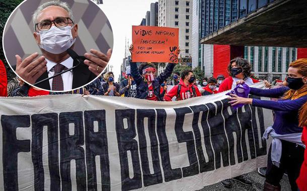 Senador Renan Calheiros, ato contra Jair Bolsonaro e pela vacinação