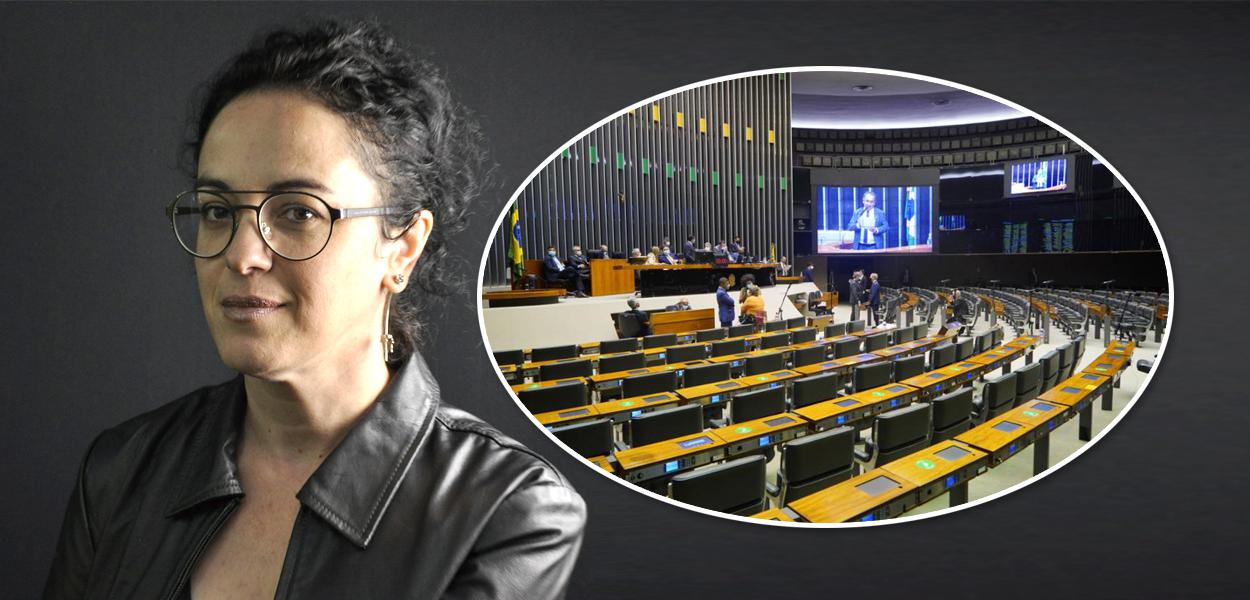 Filósofa Marcia Tiburi e o plenário da Câmara