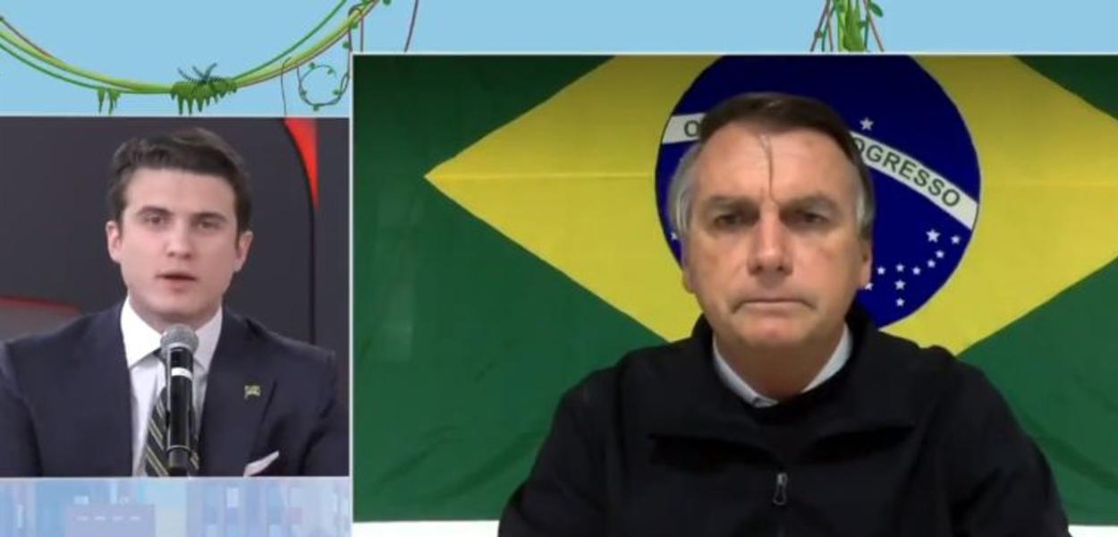 Jair Bolsonaro durante entrevista para a Jovem pan