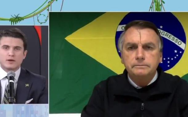 Jair Bolsonaro durante entrevista para a Jovem pan