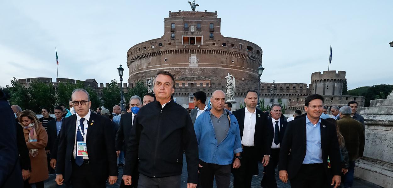 Bolsonaro passeia em Roma, outubro de 2021