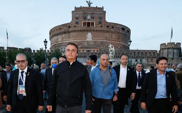 Bolsonaro passeia em Roma, outubro de 2021