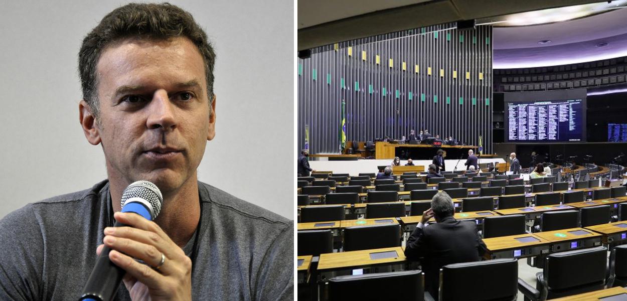 Eduardo Moreira e plenário da Camara dos Deputados