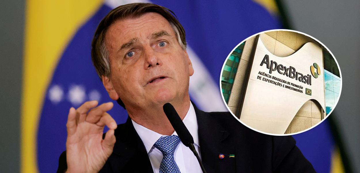 Jair Bolsonaro e fachada da Apex