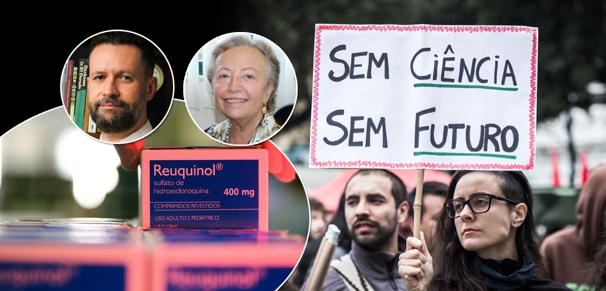 Marcus Vinícius Guimarães de Lacerda e Adele Schwartz Benzaken mais um protesto contra cortes orçamentários na ciência