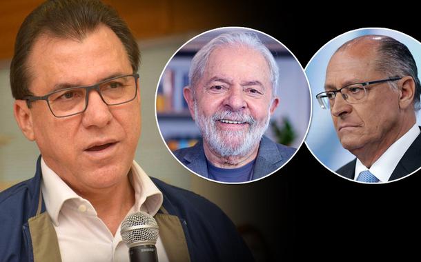 Presidente do PT-SP, Luiz Marinho, o ex-presidente Luiz Inácio Lula da Silva e o ex-governador Geraldo Alckmin