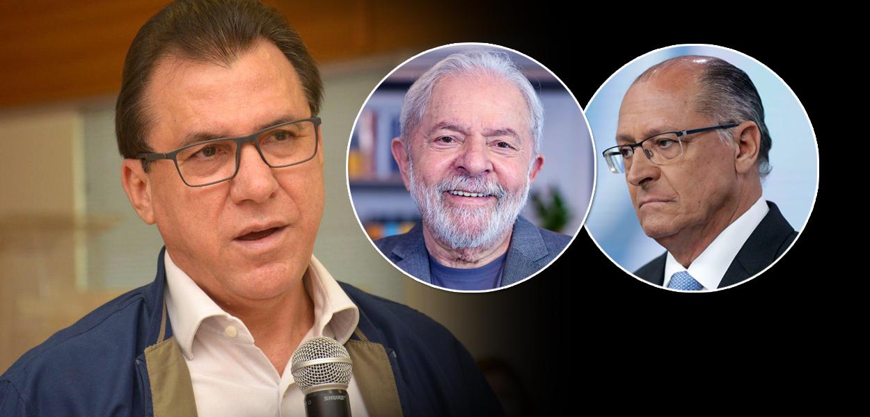 Presidente do PT-SP, Luiz Marinho, o ex-presidente Luiz Inácio Lula da Silva e o ex-governador Geraldo Alckmin