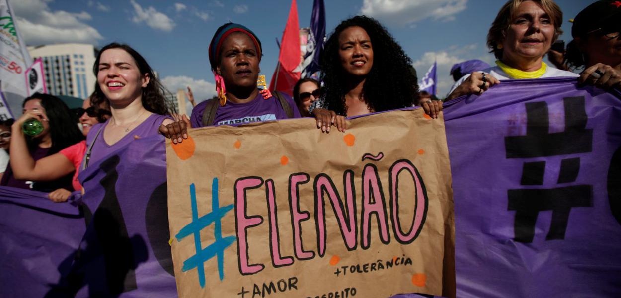 Ato organizado por mulheres contra Jair Bolsonaro em 2018