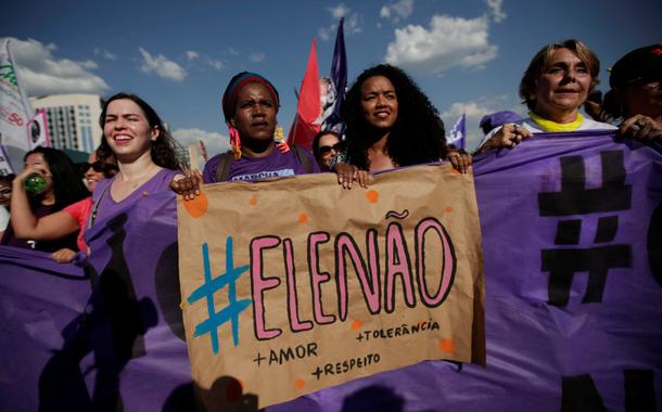 Ato organizado por mulheres contra Jair Bolsonaro em 2018