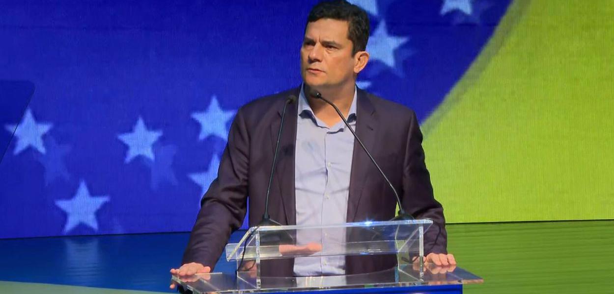 Sergio Moro em evento de filiação ao Podemos, em Brasília