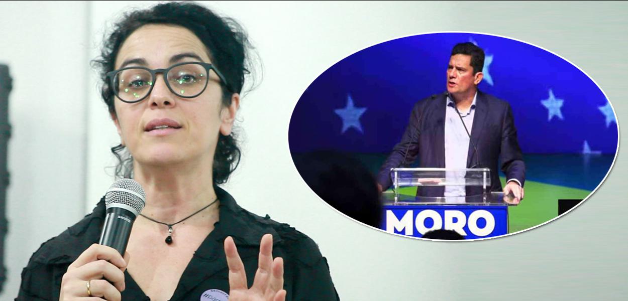 Filósofa Marcia Tiburi e o ex-juiz Sergio Moro
