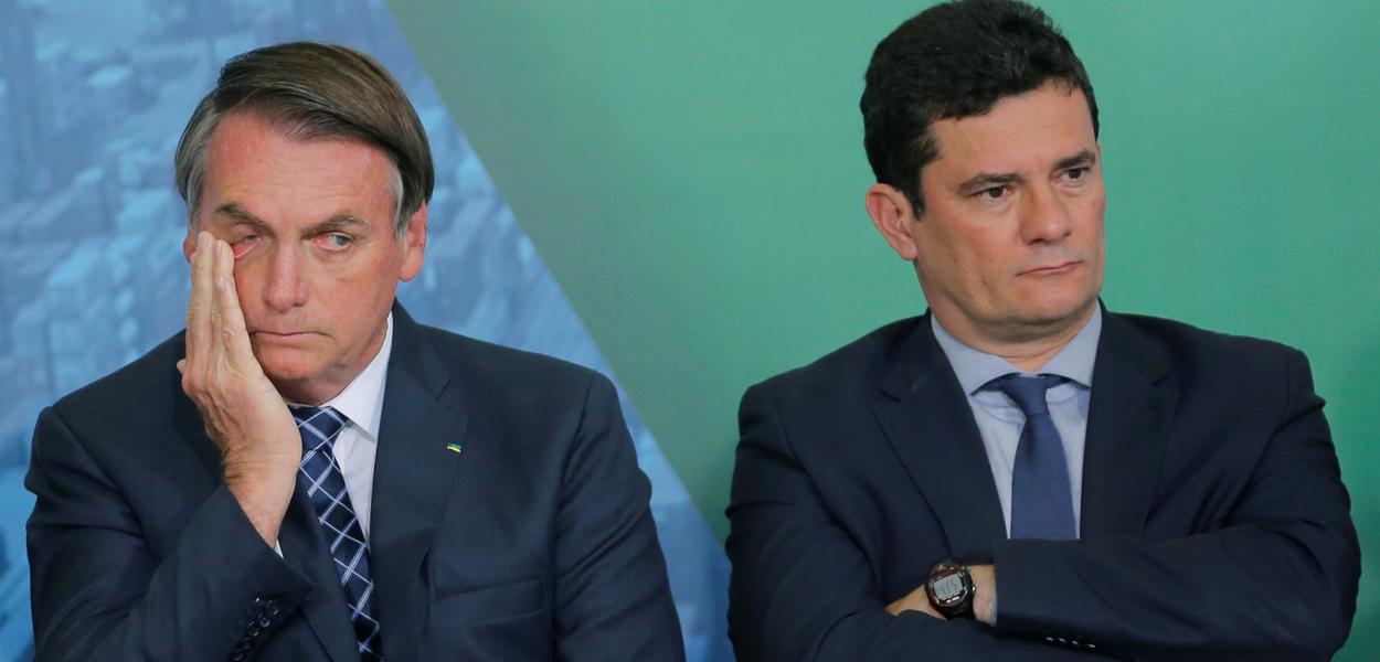 Jair Bolsonaro e o ex-ministro Sergio Moro