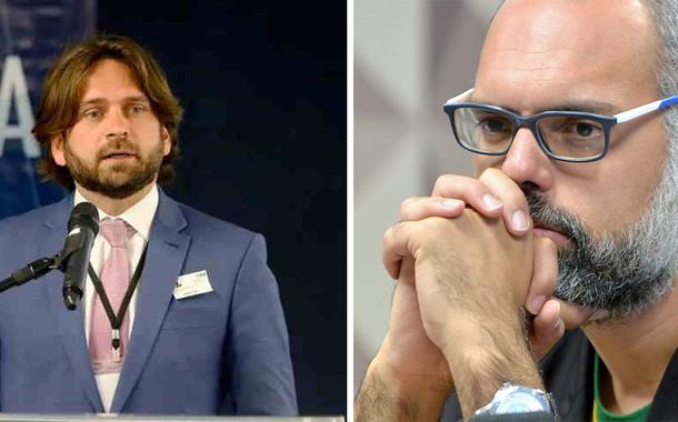 Secretário Nacional de Justiça, Vicente Santini, e o blogueiro Allan dos Santos