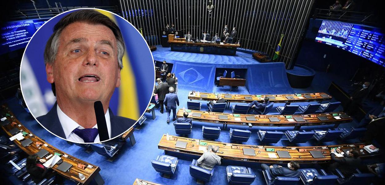 Jair Bolsonaro e plenário do Senado