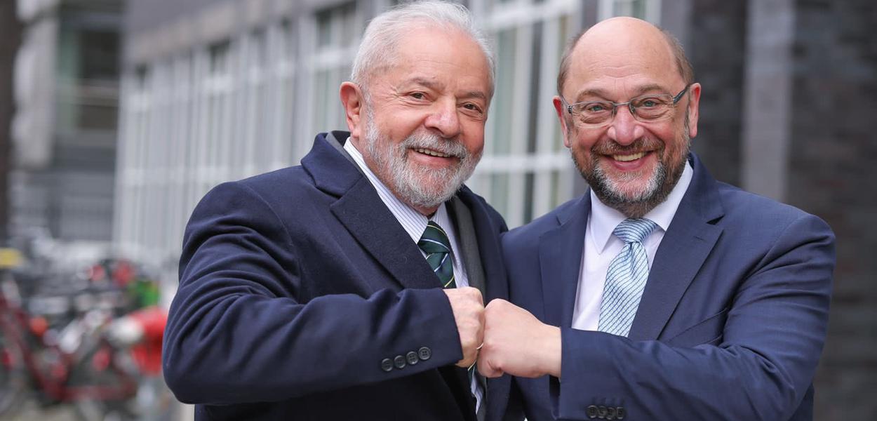 Ex-presidente Luiz Inácio Lula da Silva e o político alemão Martin Schulz